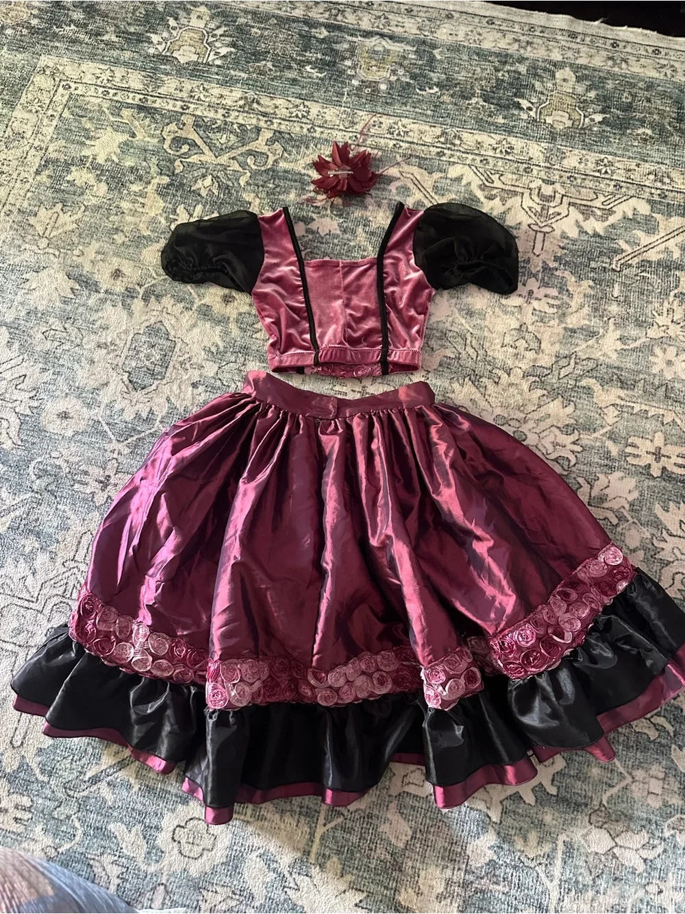 Custom Maroon & Black dance costume